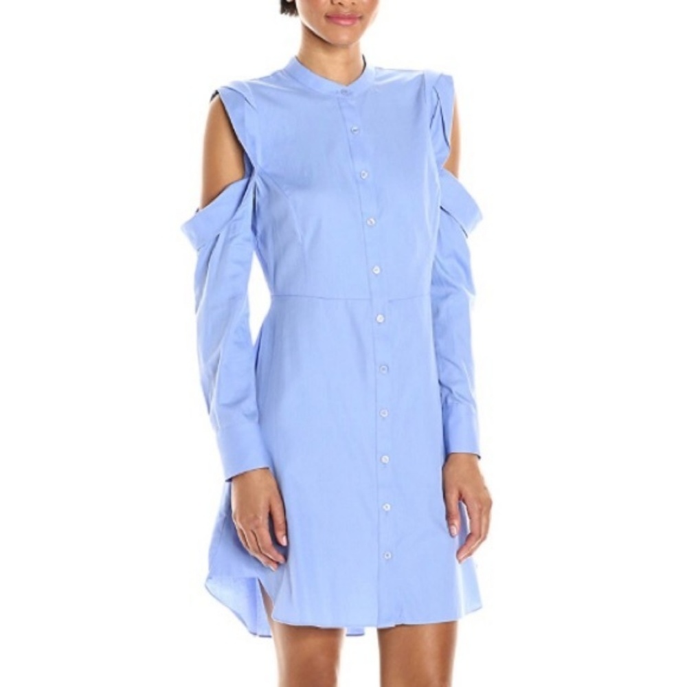 BCBG Maxazria Jessee Cold Shoulder Shirt Dress